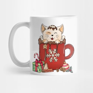 Cute Cat Christmas Chocolate Coffee Mug